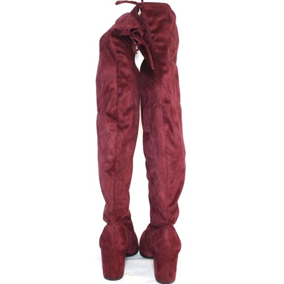 Forever Over The Knee Suede Boots Size 10 NWOB Low Block Heel Round Pointed Toe - Picture 3 of 5